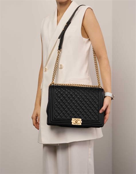 beige chanel le boy flap bag|Chanel black boyfriend bag.